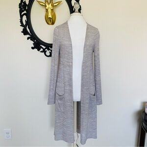 Others Follow Light Heather Gray Long Open Cardigan